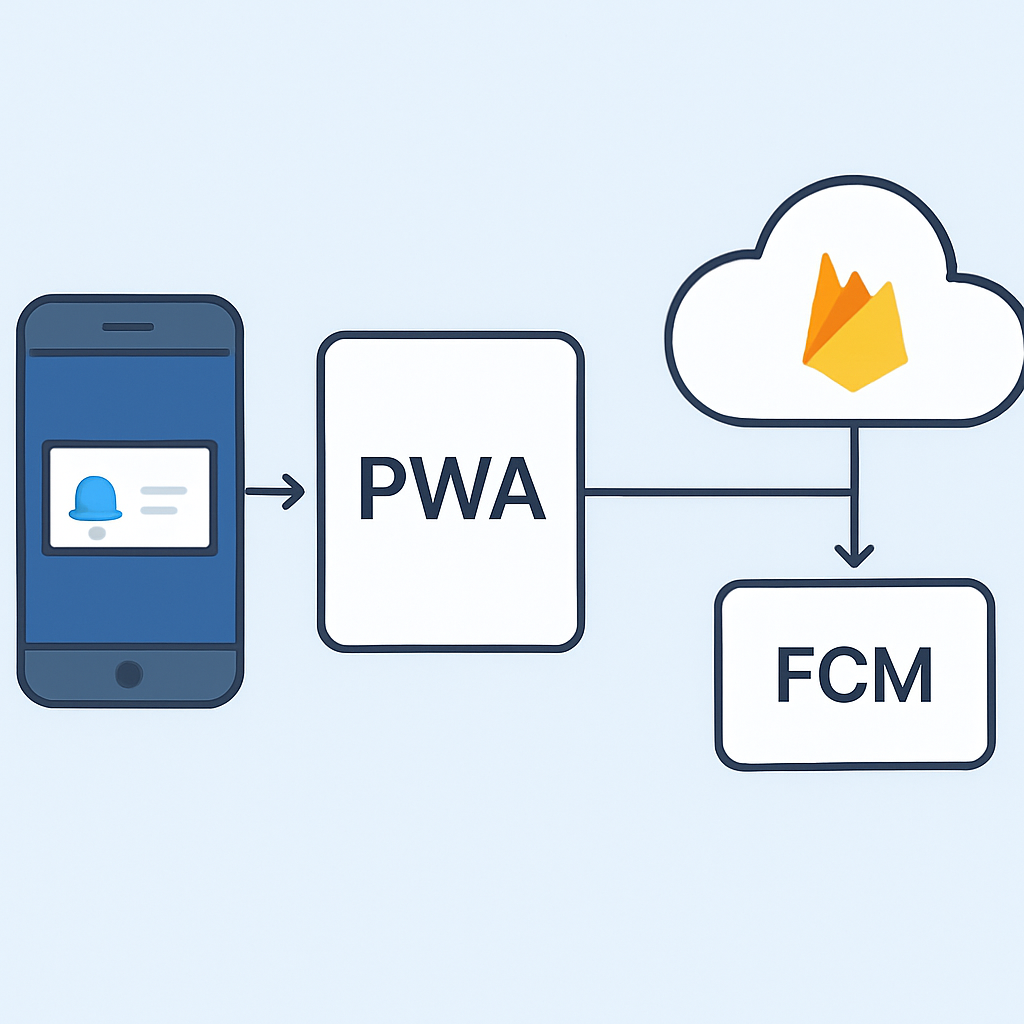 PWA push notification architecture diagram
