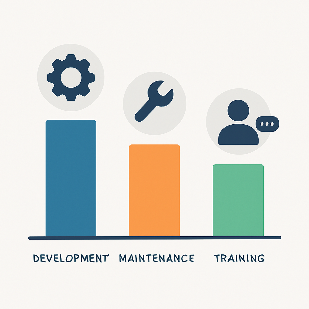 Development cost breakdown chart for cross-platform frameworks