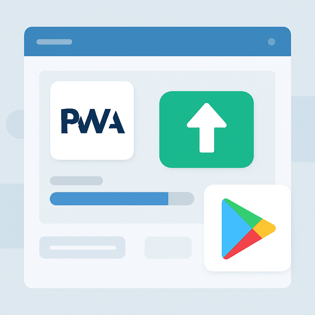 PWA app store submission interface for mobile app stores
