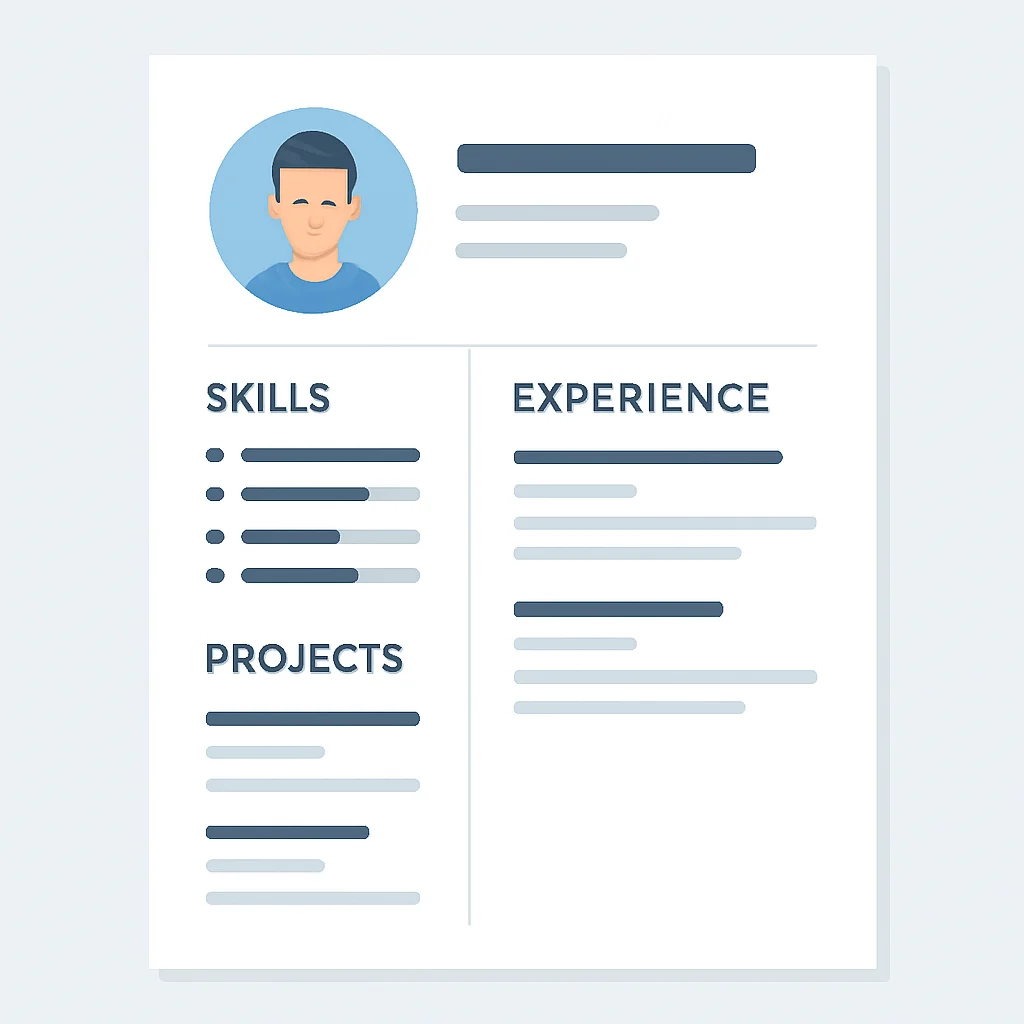 Modern Developer CV Template Illustration