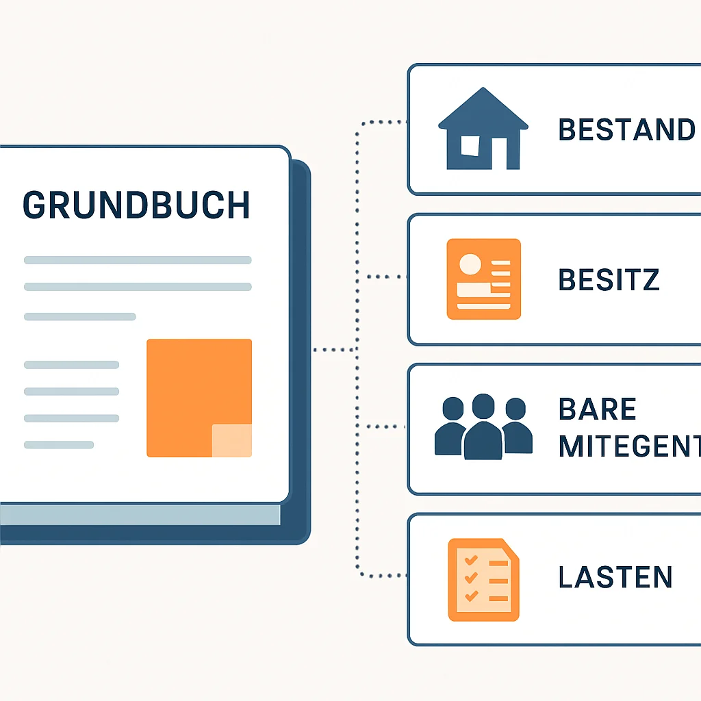 German Grundbuch sections infographic