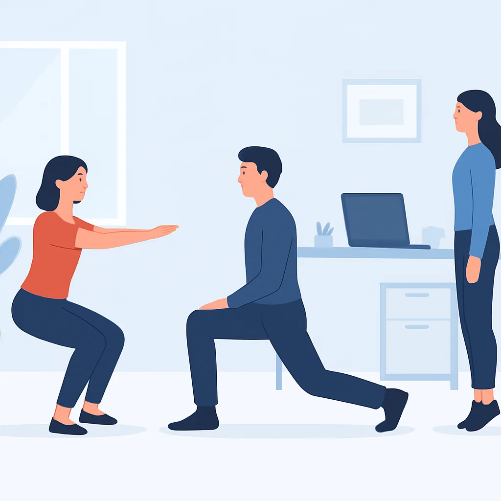 Short standing exercises for office breaks