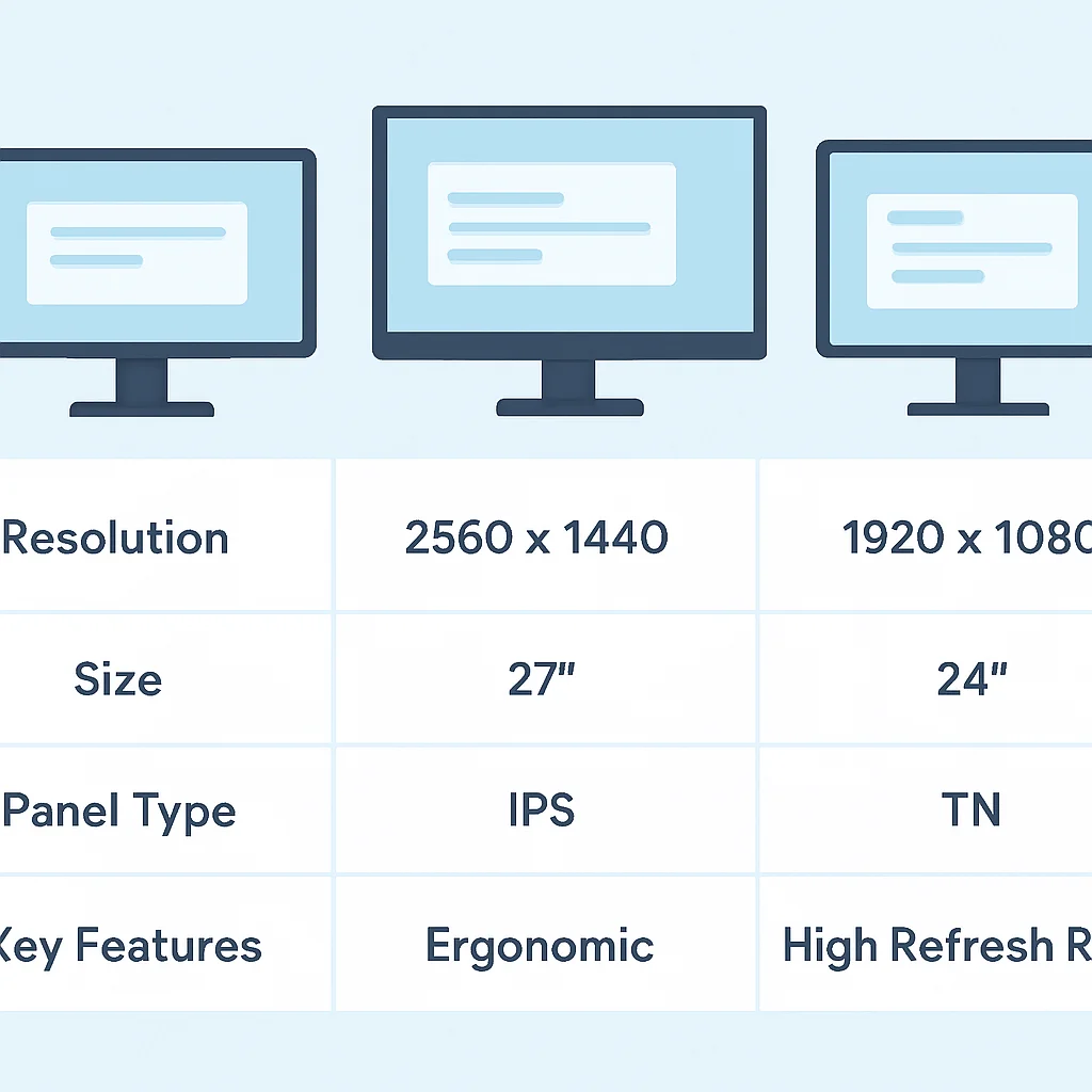 Developer monitor comparison table