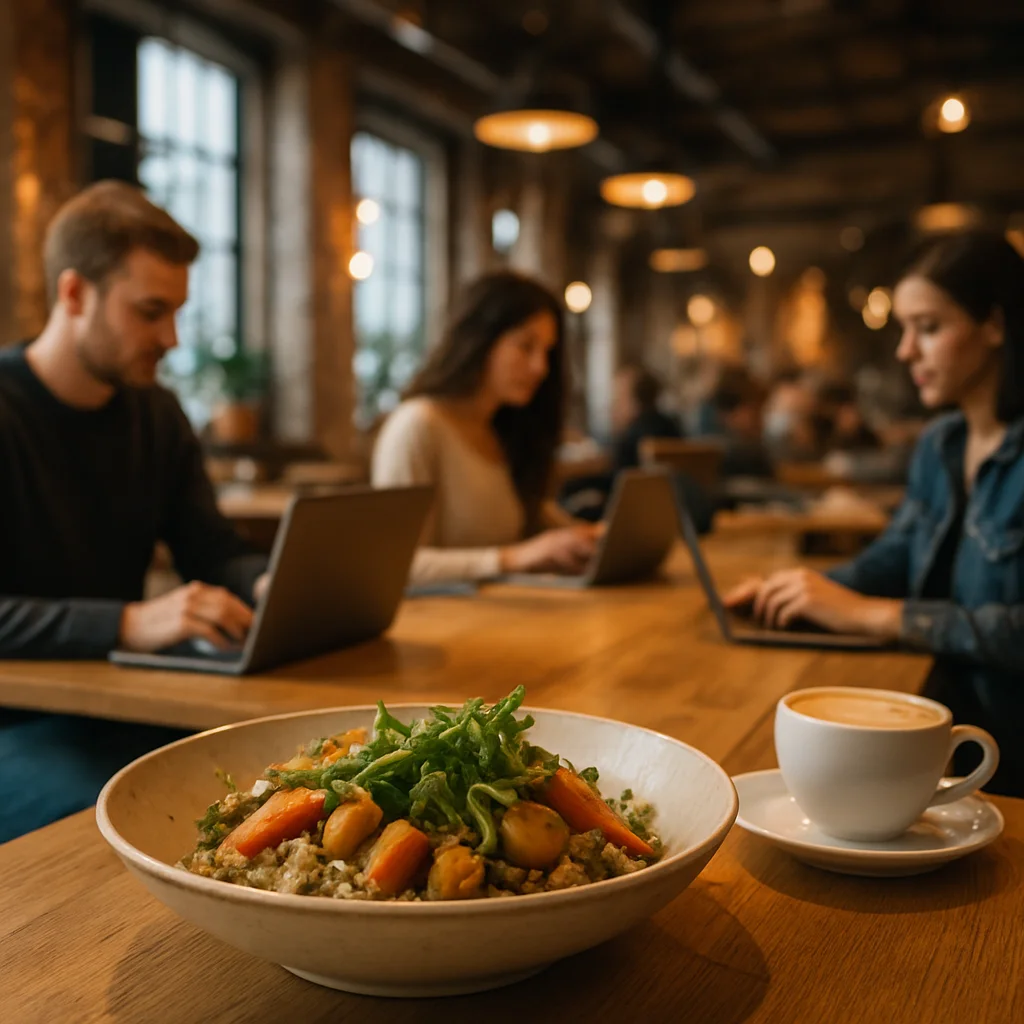 Betahaus Cafe interior with co-working atmosphere