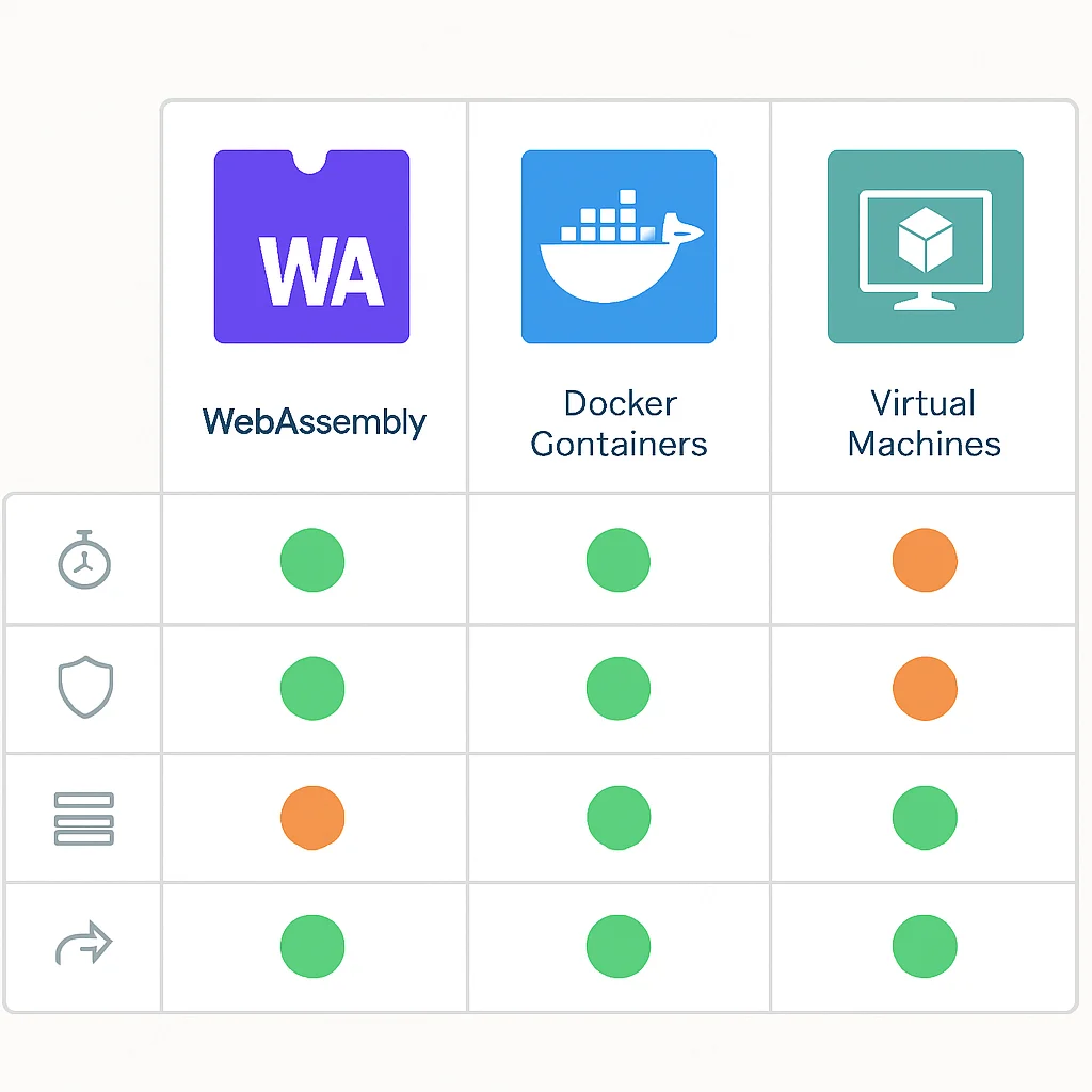 Comparison: Wasm vs. Docker vs. VMs