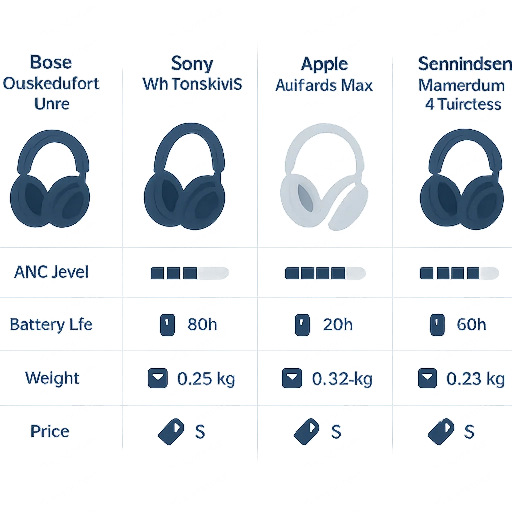 Headphone specifications comparison for developers