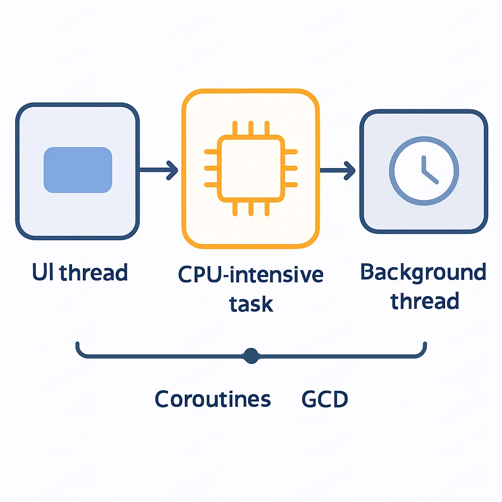 CPU task offloading to background thread flowchart
