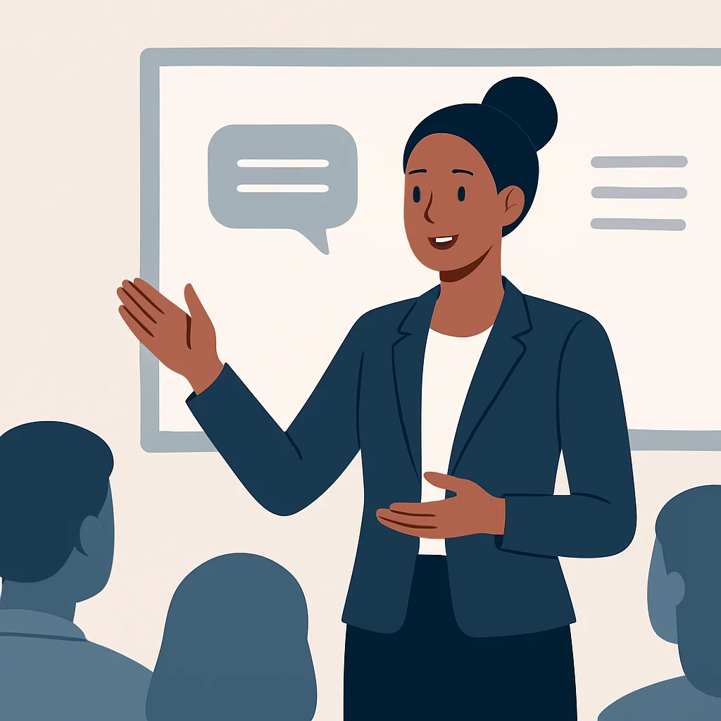 Confident communication in a professional setting