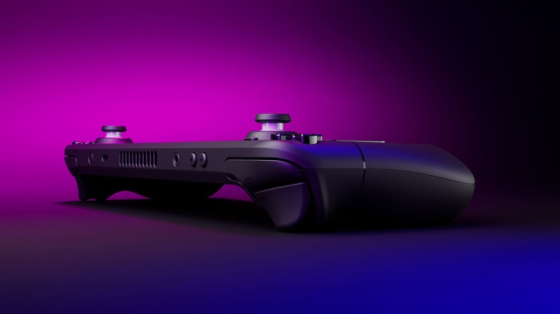 Steam Deck mit Dock und externem Controller