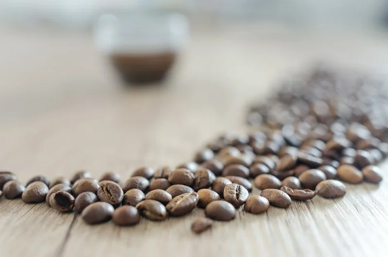 Bright, cinnamon-colored light roasted coffee beans