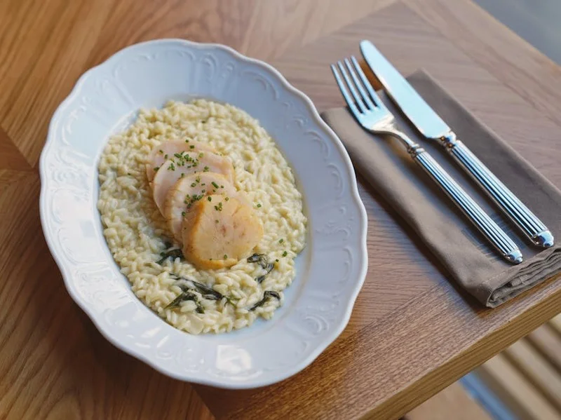 Gourmet lunch in an upscale restaurant