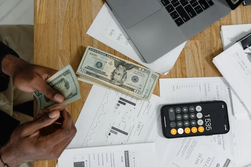 Budgeting app interface with expense tracking