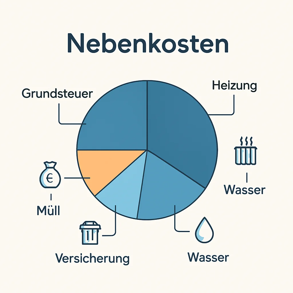 German Nebenkosten breakdown infographic