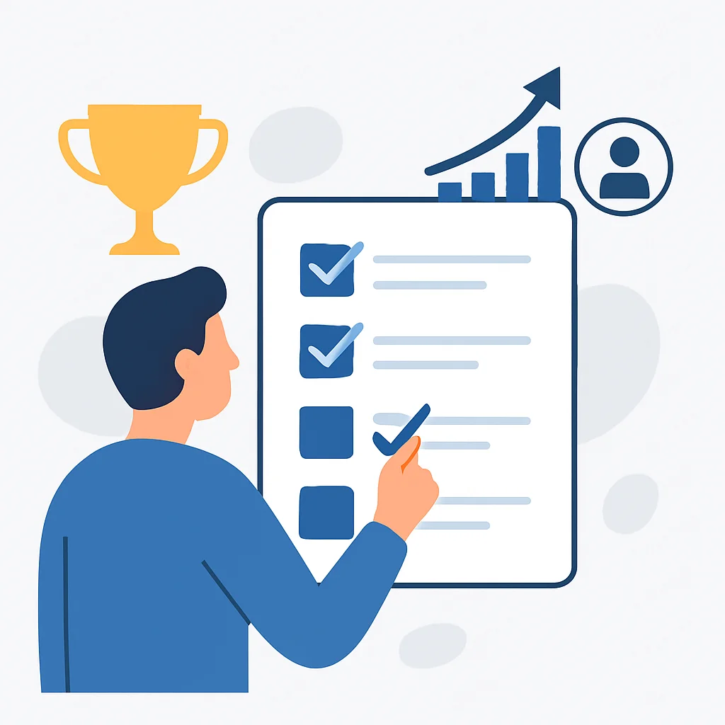 Digital checklist for language learning goals