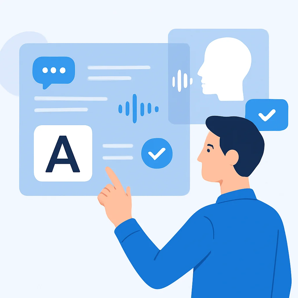 AI-powered language learning interface