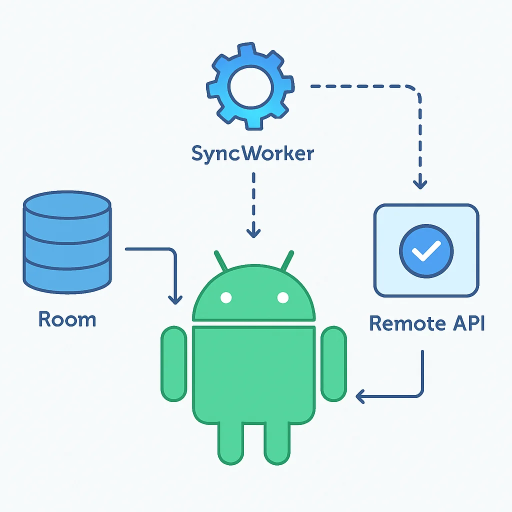 Android app offline-first architecture with Room and WorkManager