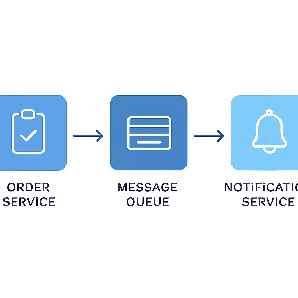 Microservices Communication with Message Queue Diagram