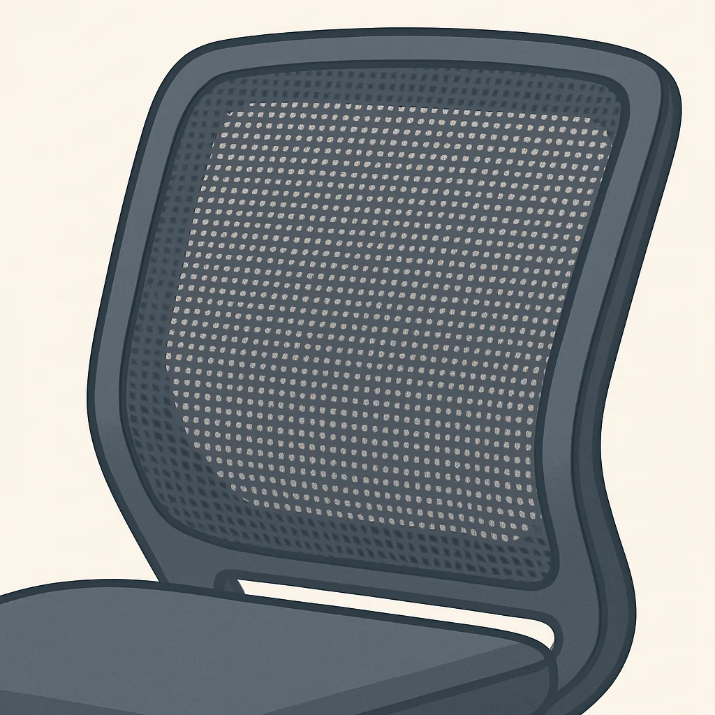 High-quality mesh fabric on an ergonomic chair backrest
