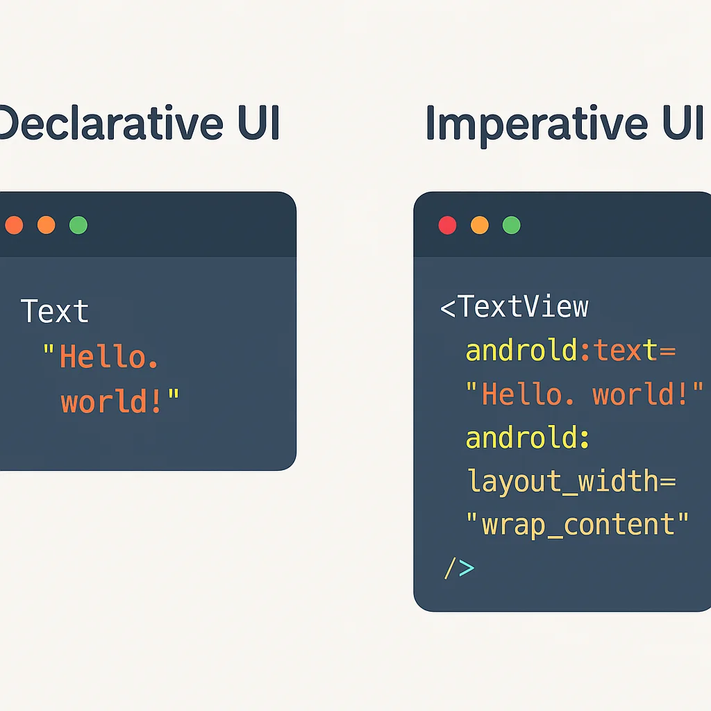 Declarative vs. Imperative UI comparison