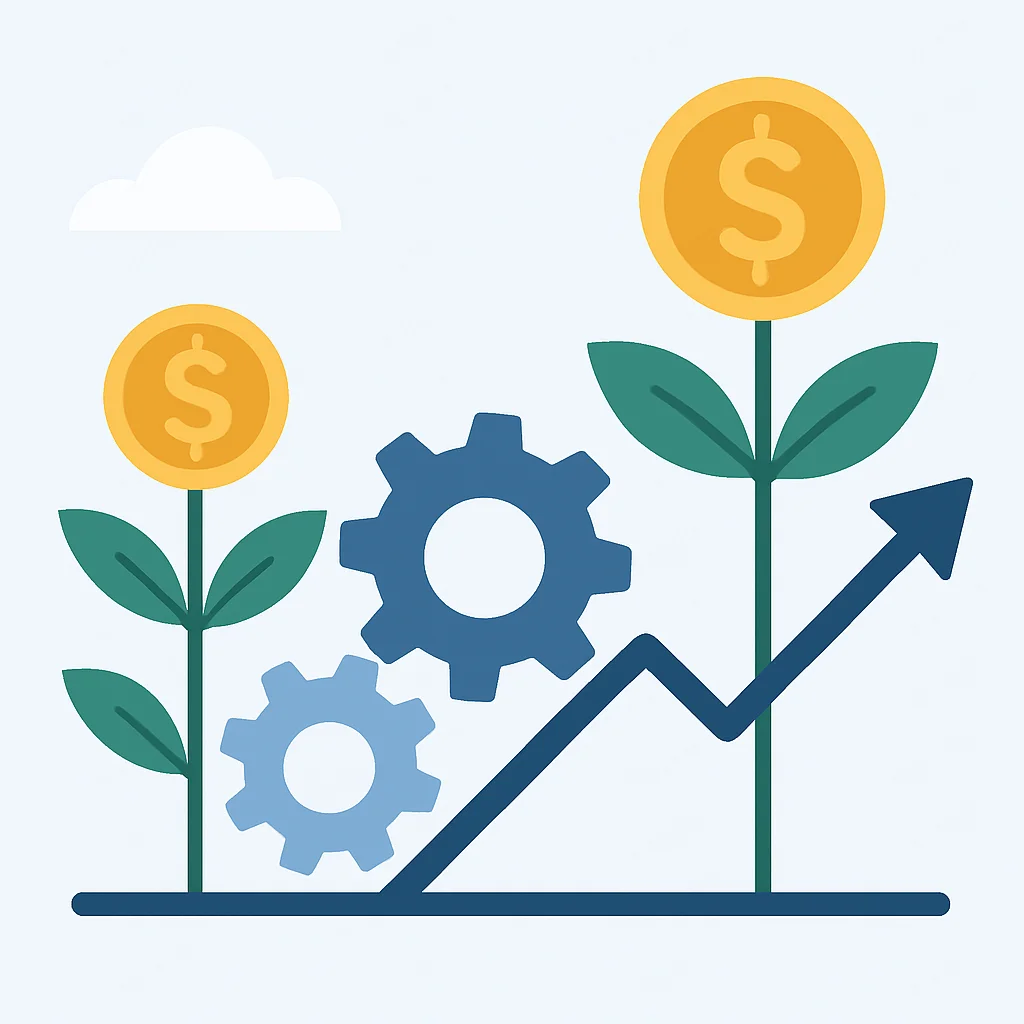 Automated financial growth concept