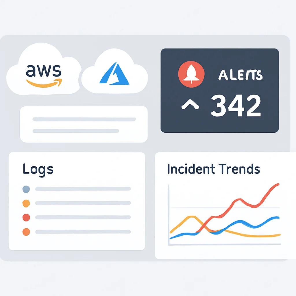 Multi-cloud SIEM dashboard for security monitoring