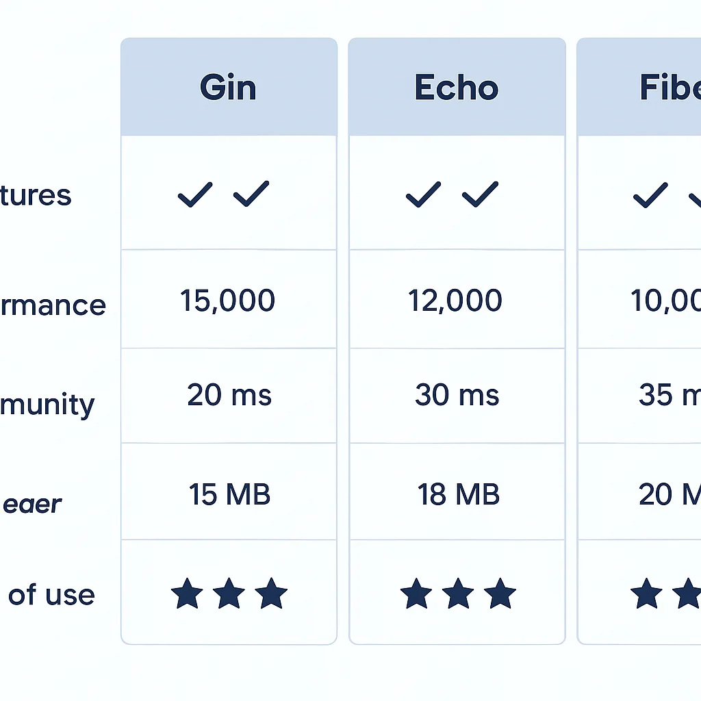 Go Framework Comparison Table 2026