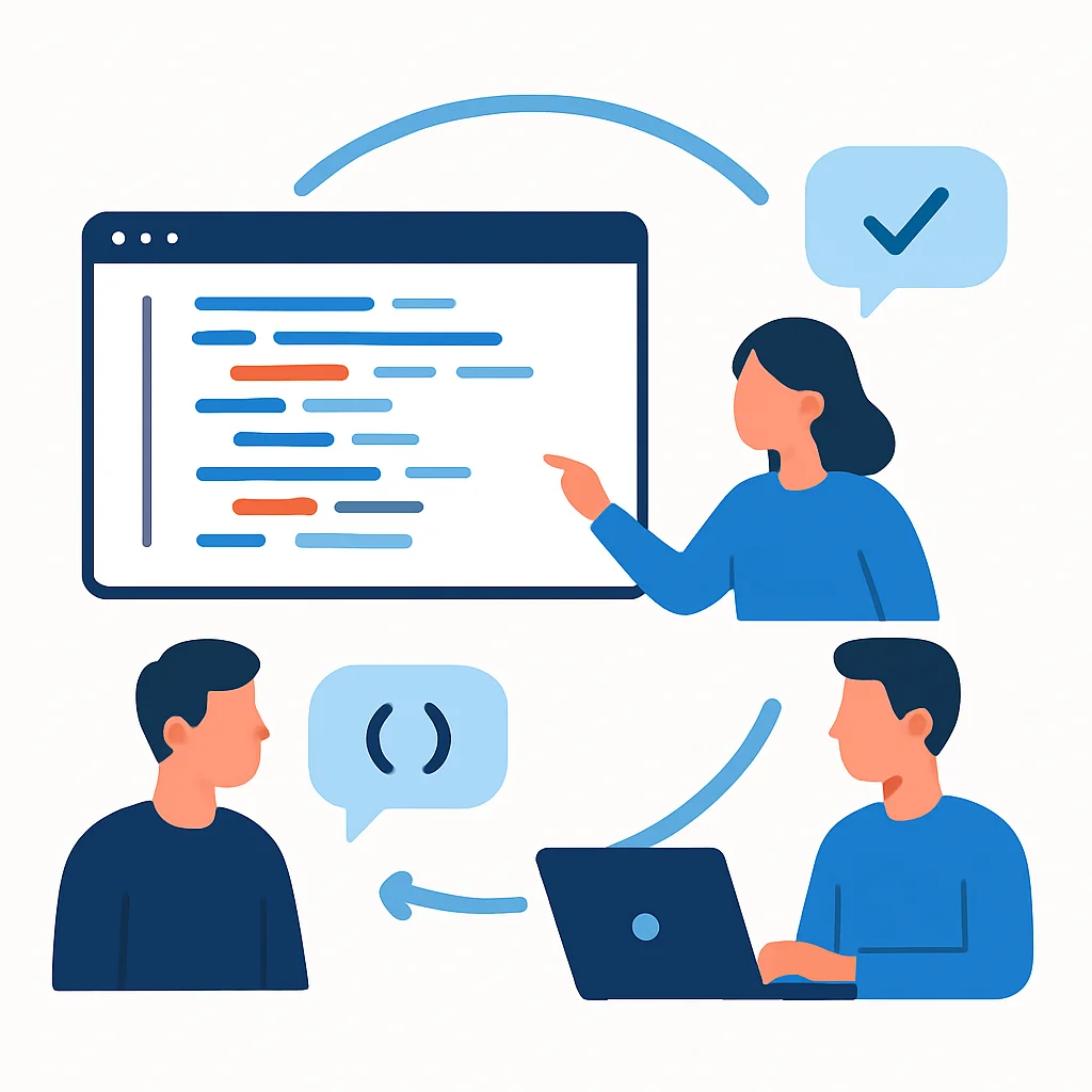 Positive code review process with team feedback.