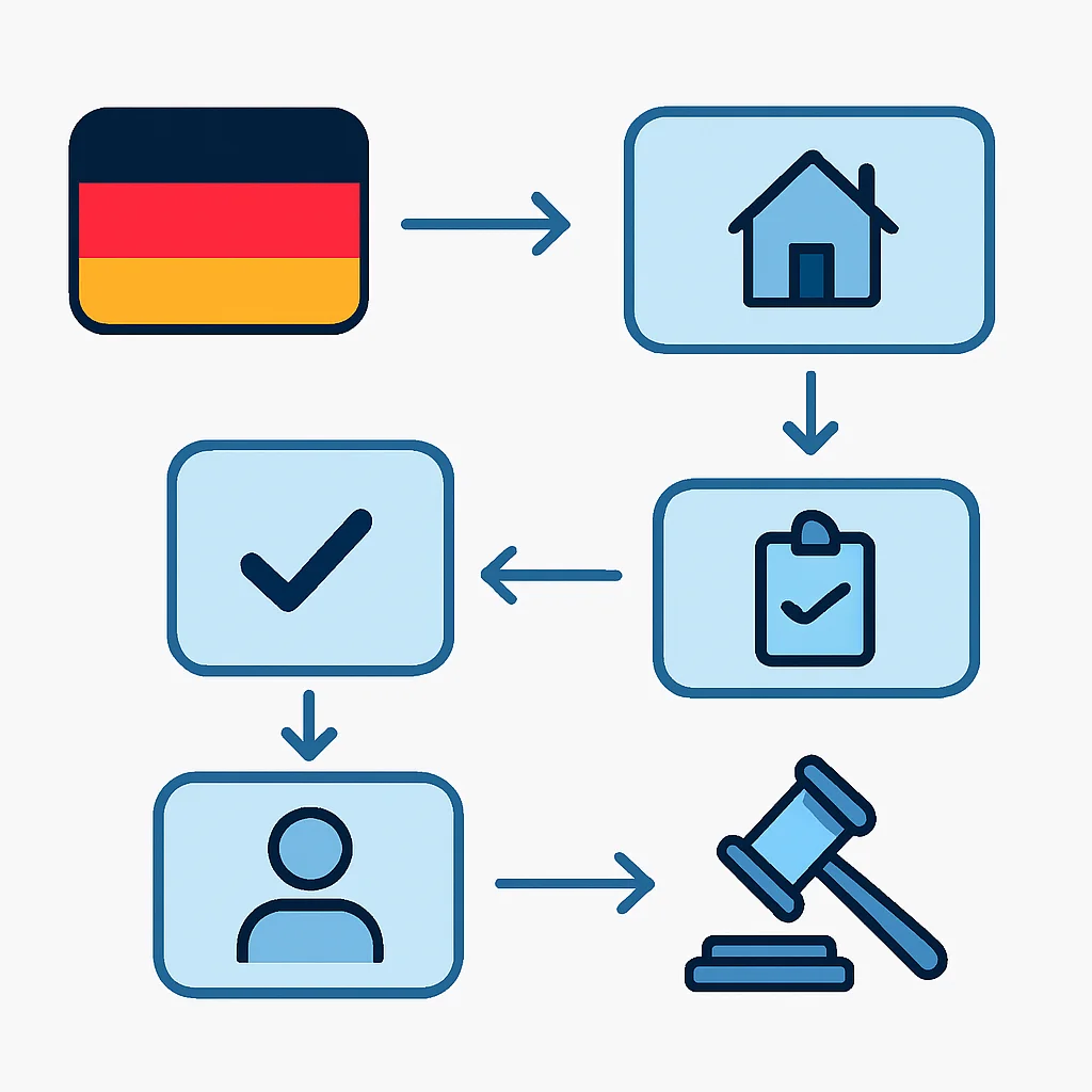 Flussdiagramm: Genehmigungsprozess für Kurzzeitvermietung in Deutschland