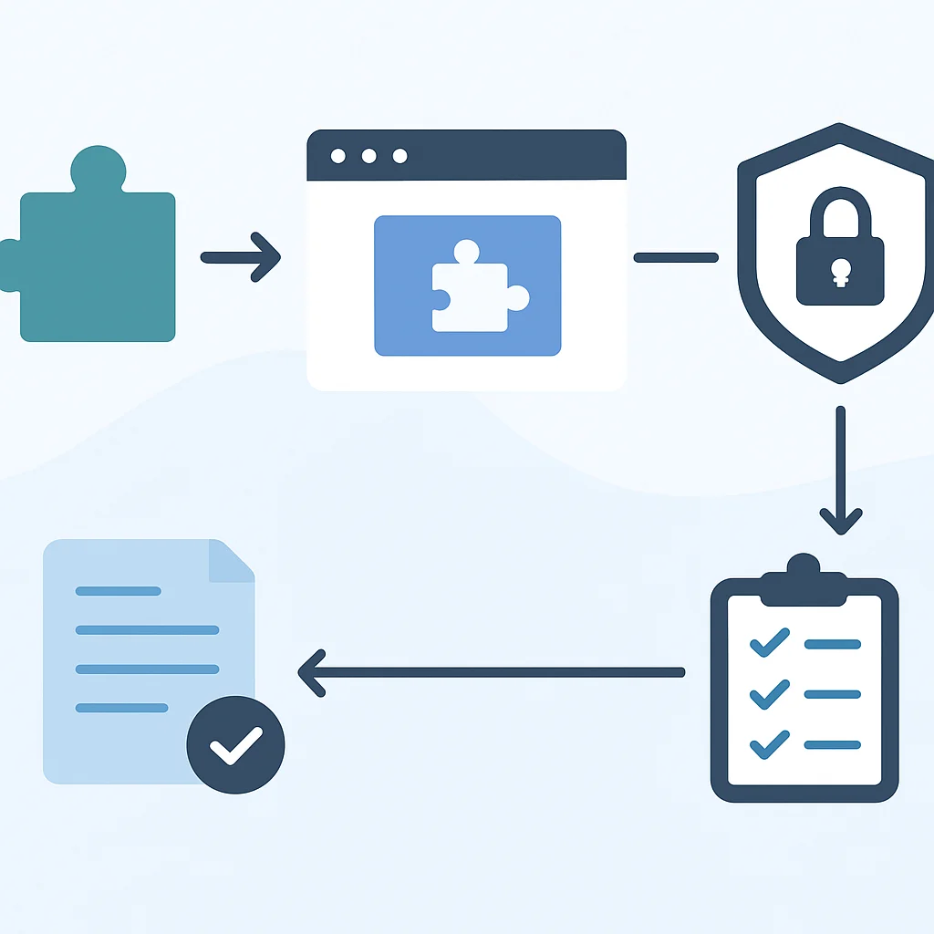 Secure browser extension management flowchart
