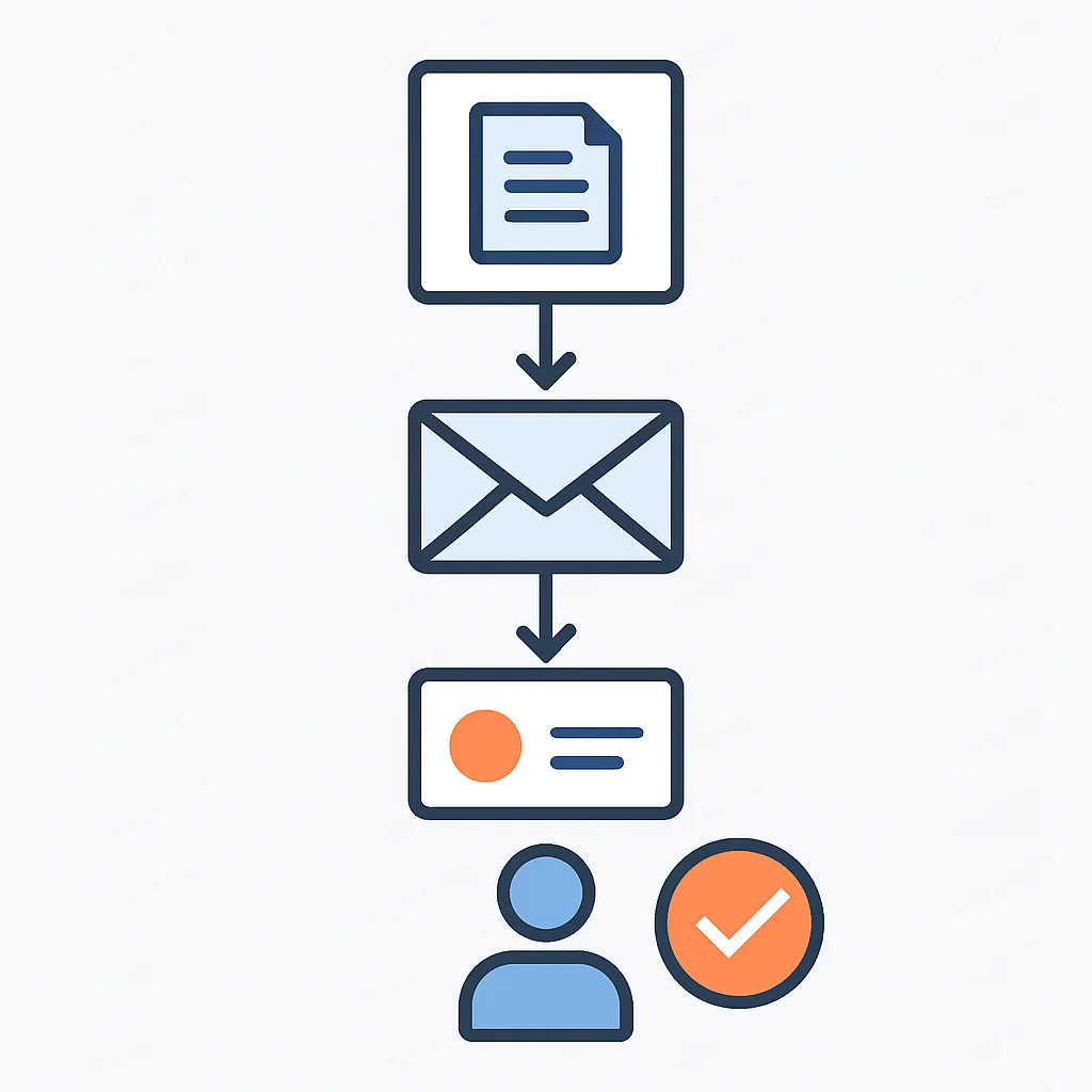 Email marketing funnel flowchart