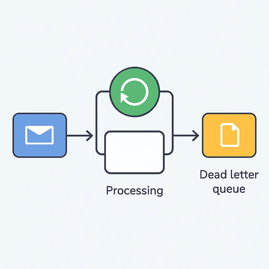 Message Processing with Dead Letter Queue Flowchart