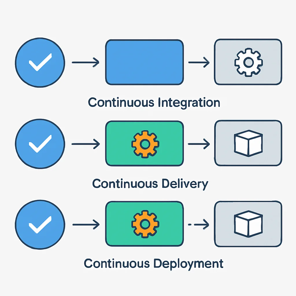 CI/CD flow diagram with manual and automated gates