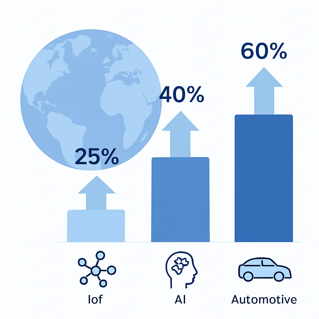 RISC-V market share projection 2026 by sector