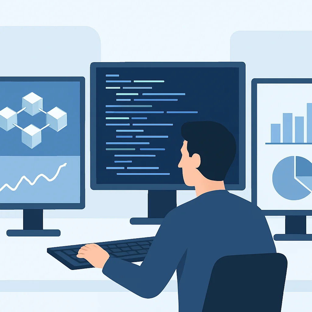 Developer working on blockchain analysis