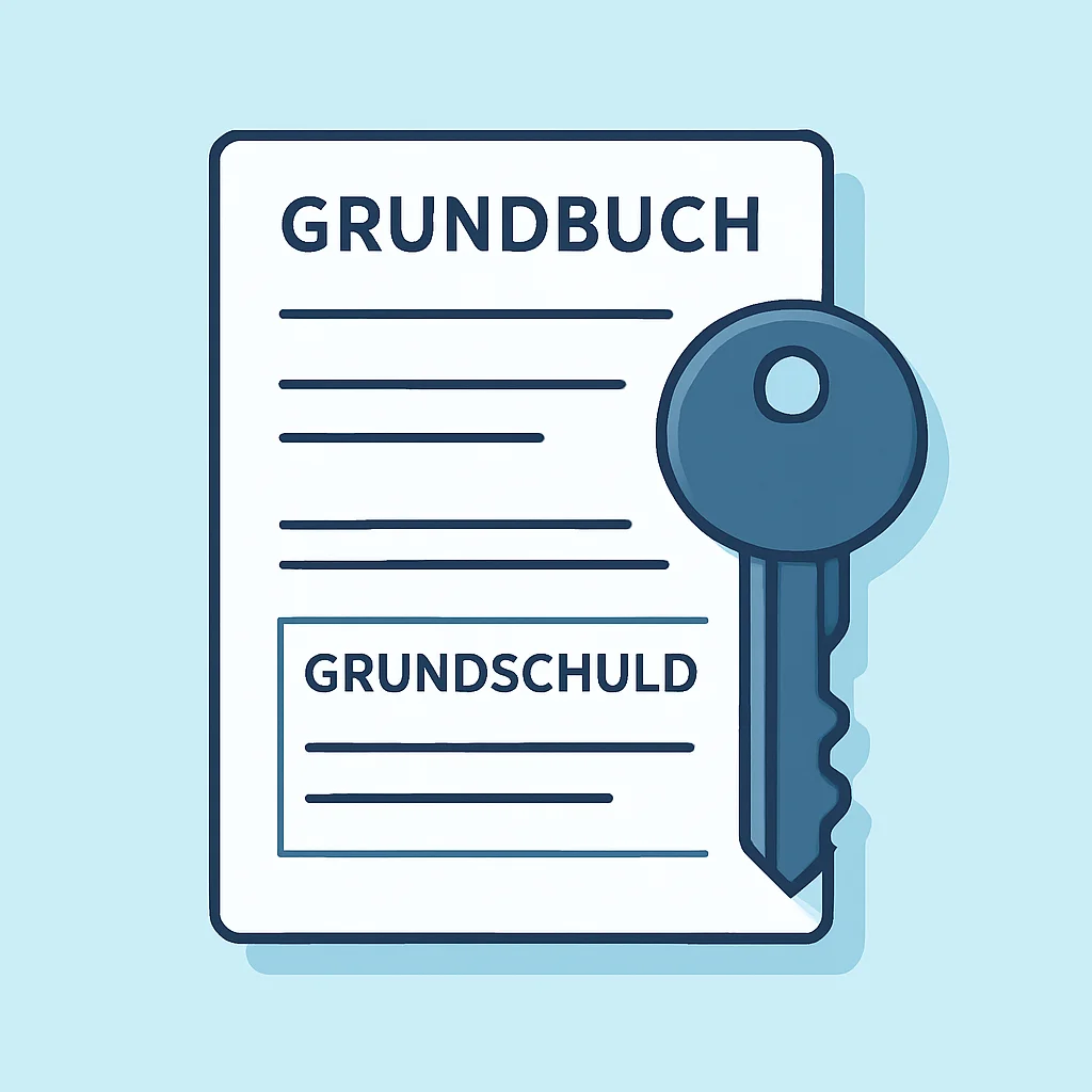 Grundbucheintrag mit Grundschuld und Banksicherung