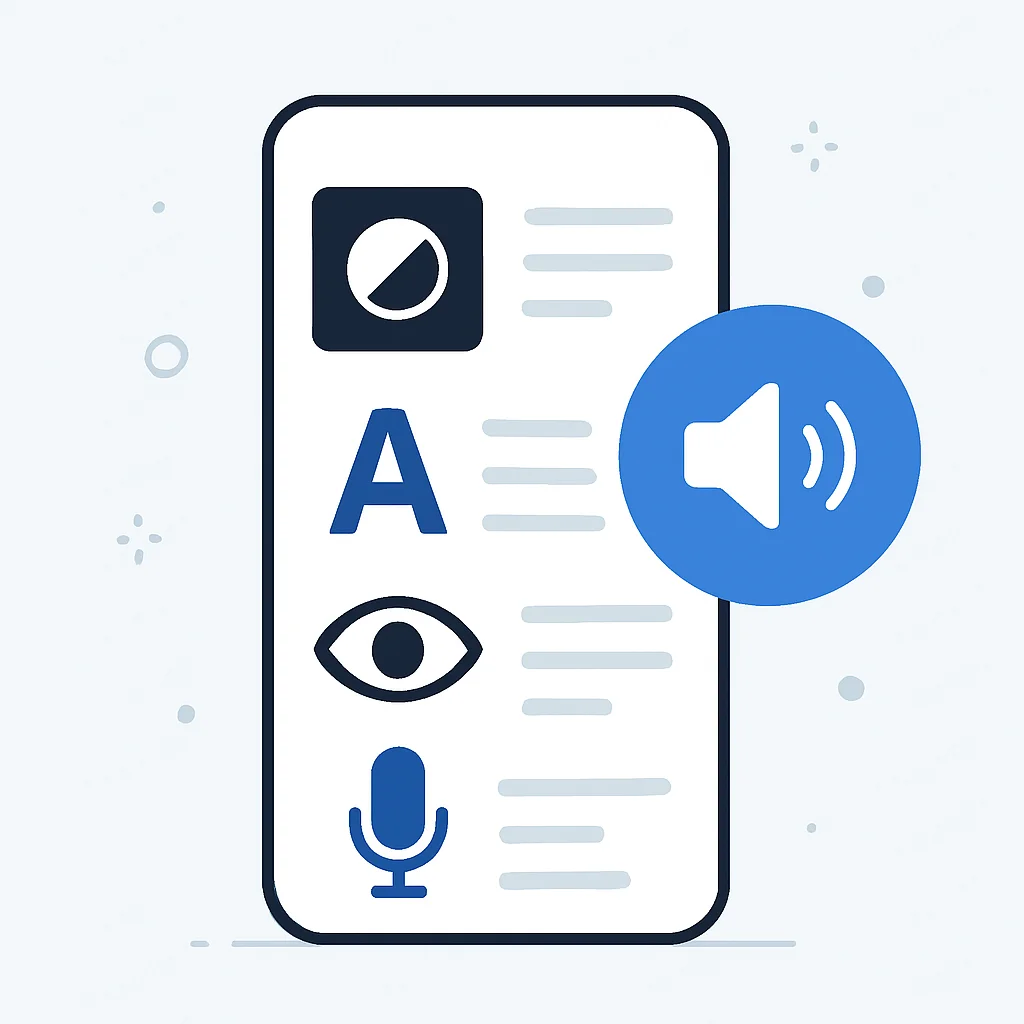 Mobile app accessibility features illustration