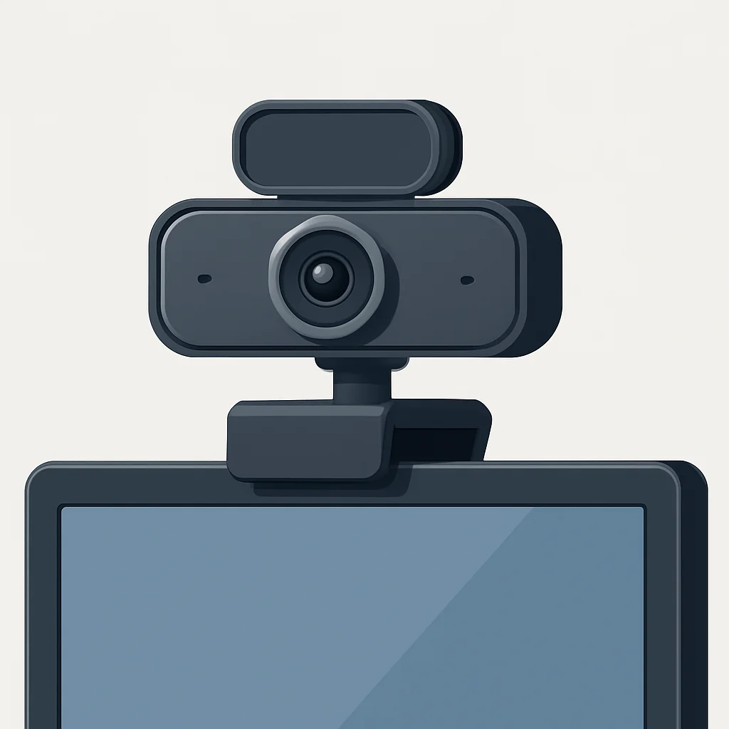 Modern webcam design with privacy shutter and monitor mount