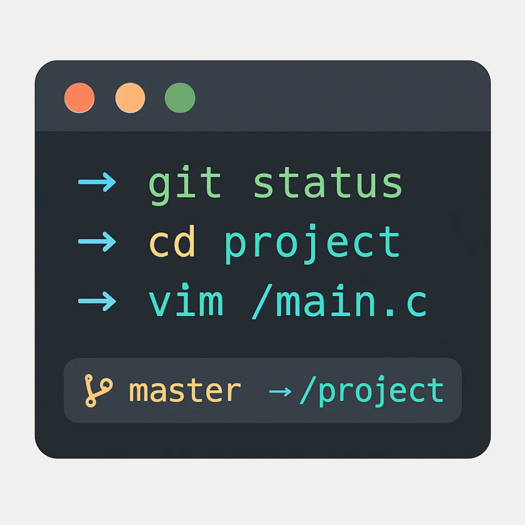 Zsh terminal with Oh My Zsh theme and plugins