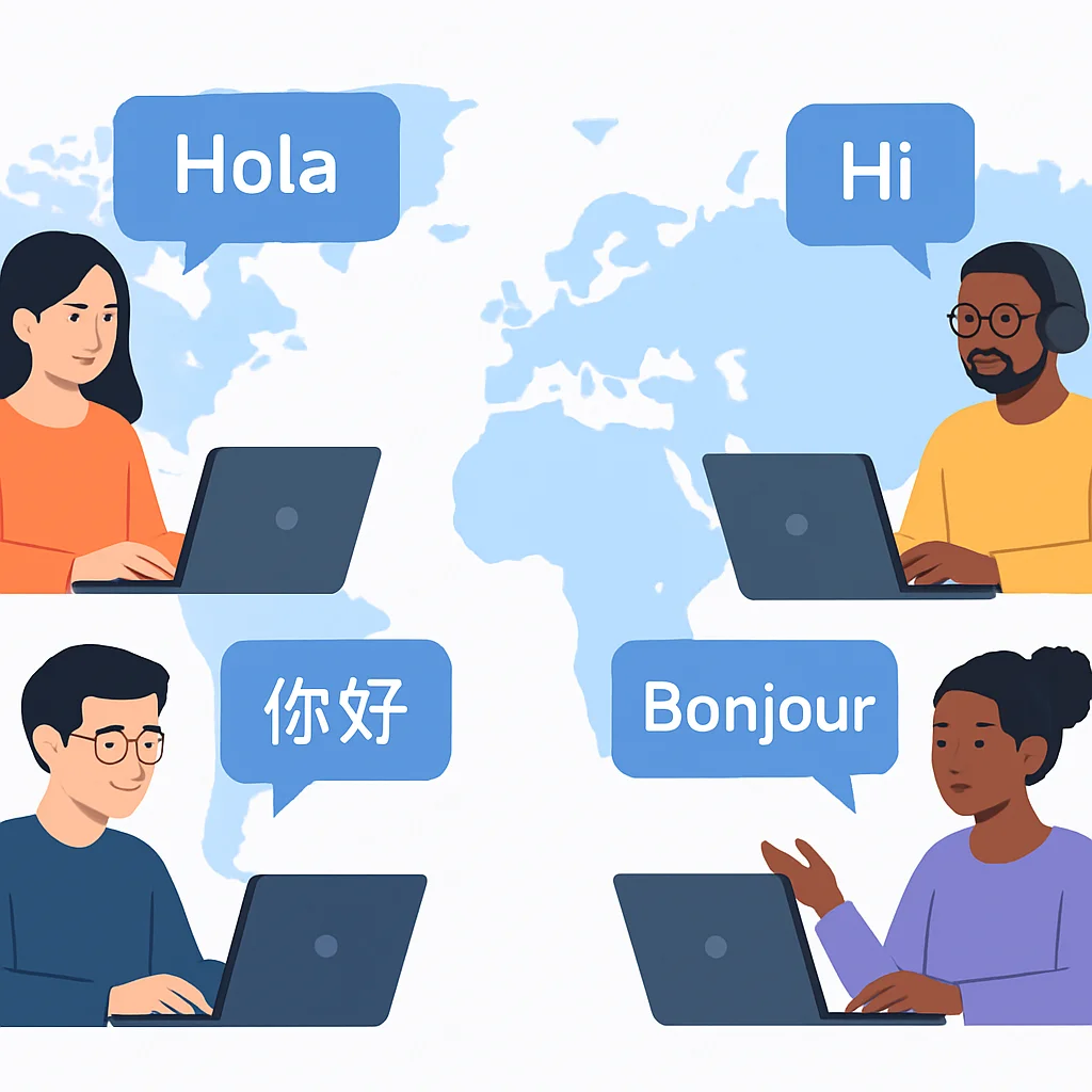 Global developer collaboration with multilingual communication
