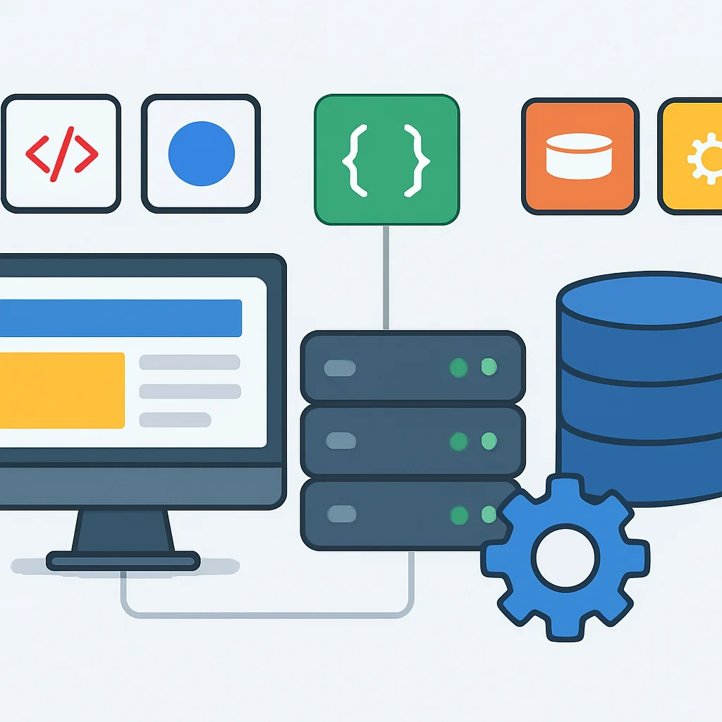 Technology stack illustration for web development