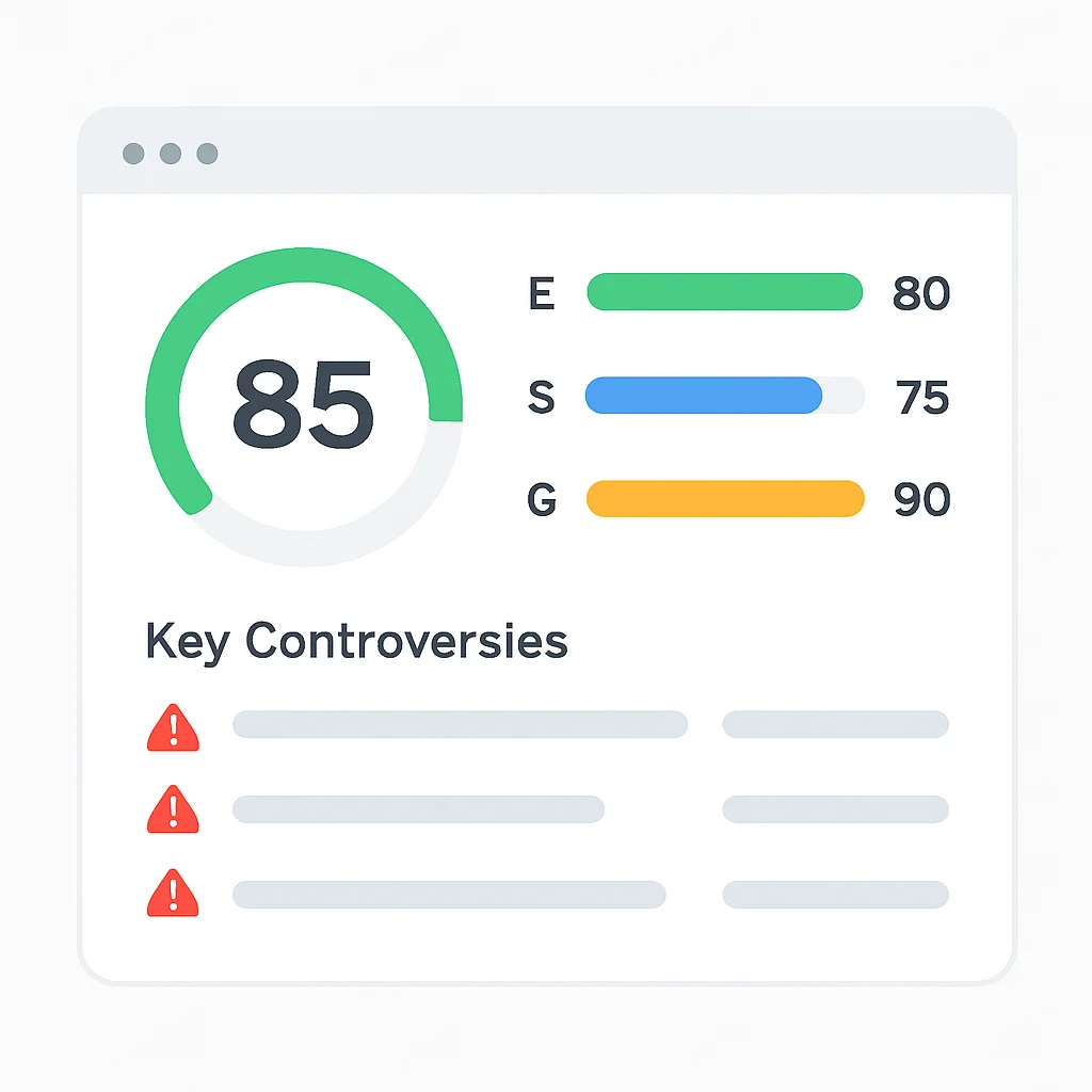 ESG Rating Platform Mockup