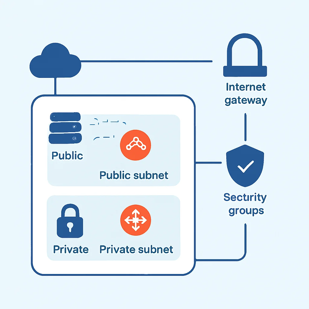 Cloud network segmentation diagram with public and private subnets