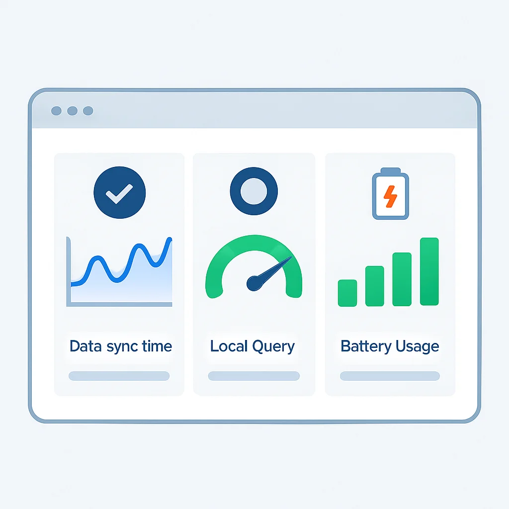 Mobile app offline performance dashboard