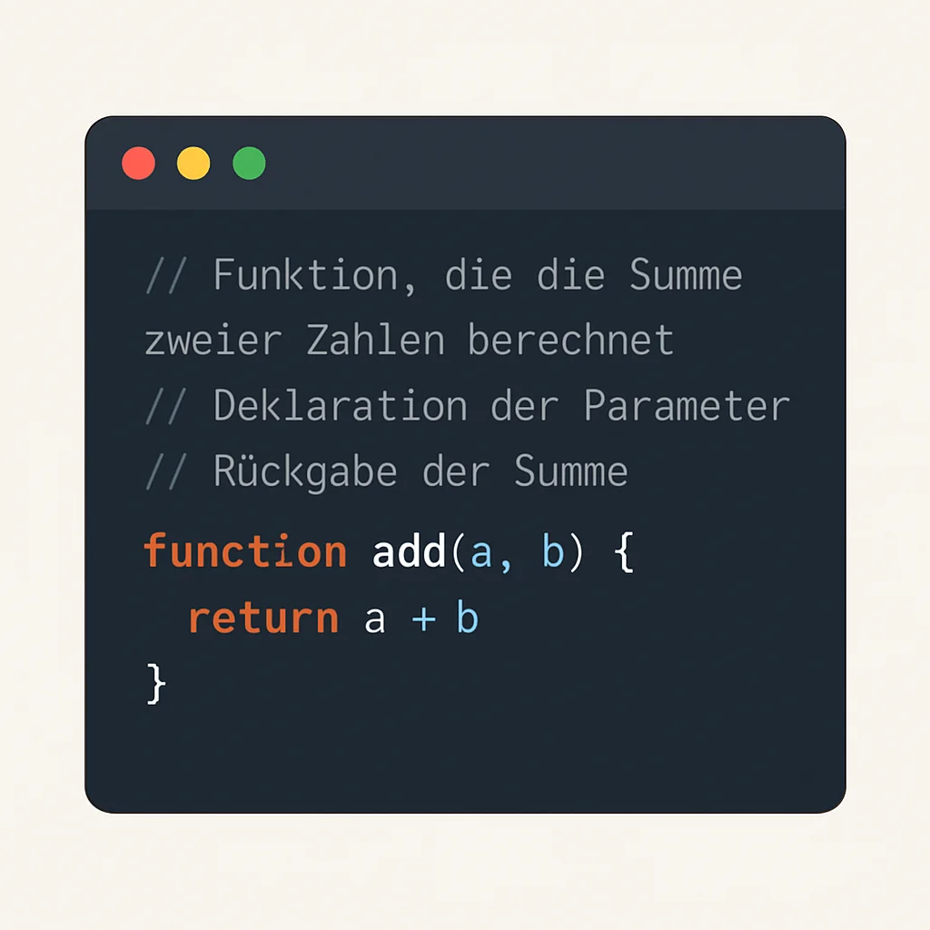 Code editor with foreign language comments
