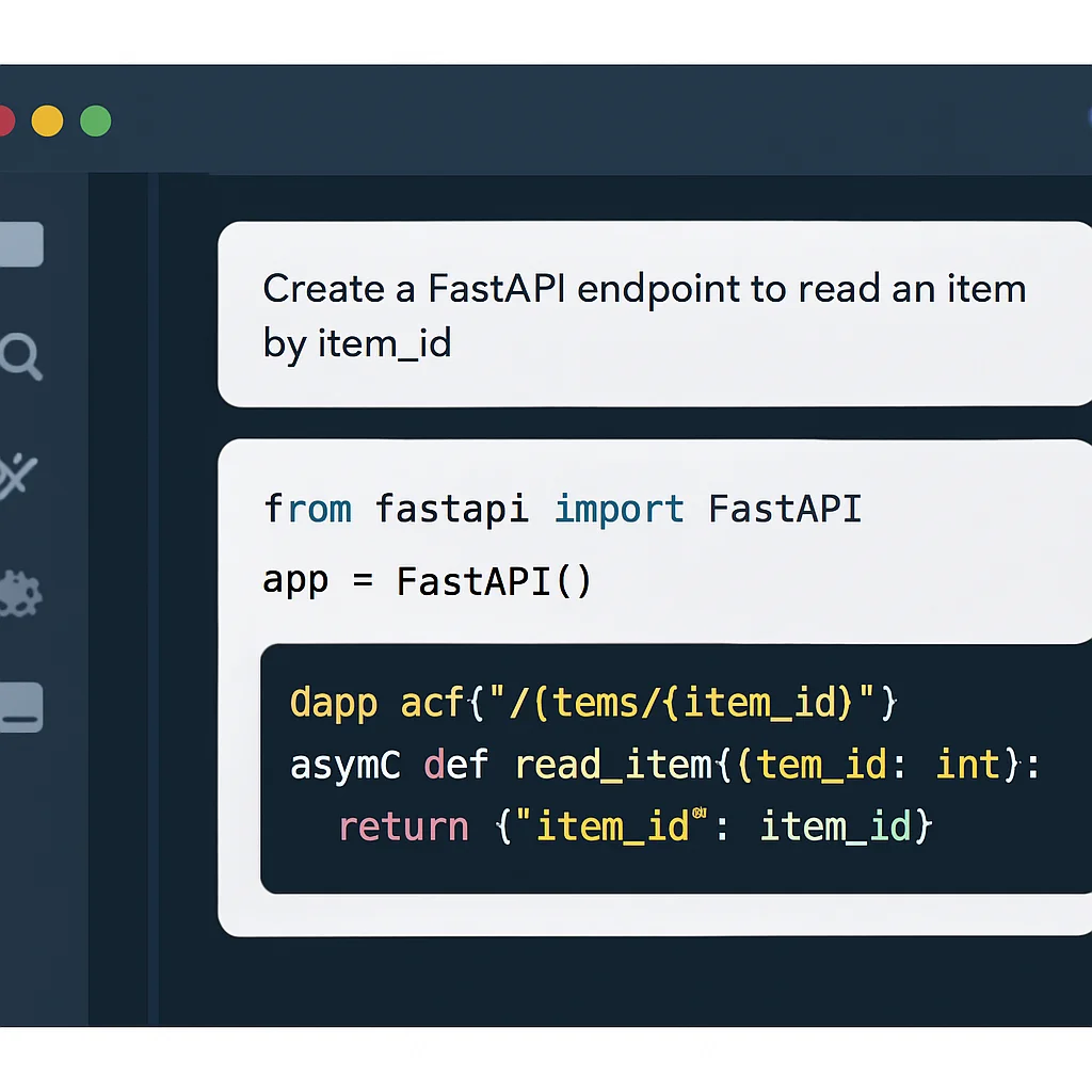 AI code generation in IDE for FastAPI endpoint