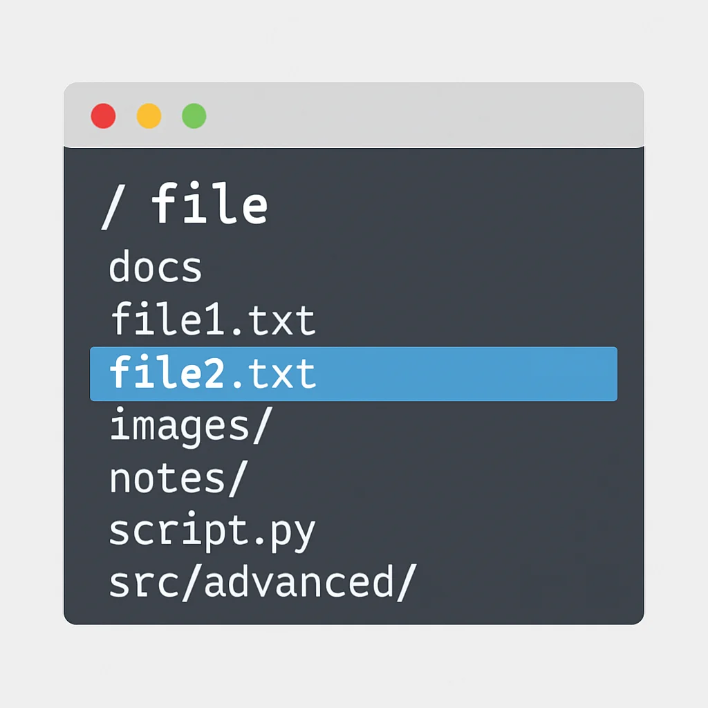fzf fuzzy finder in a terminal window