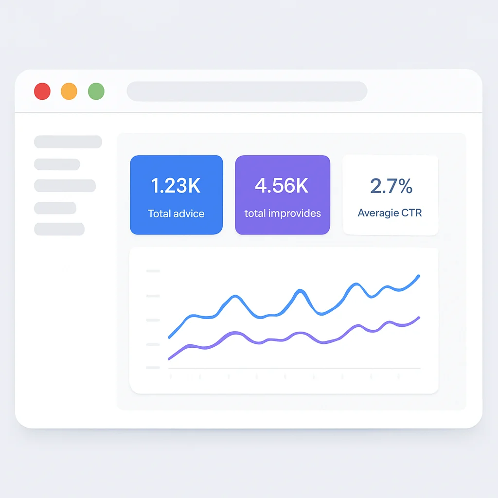 Google Search Console dashboard showing website KPIs