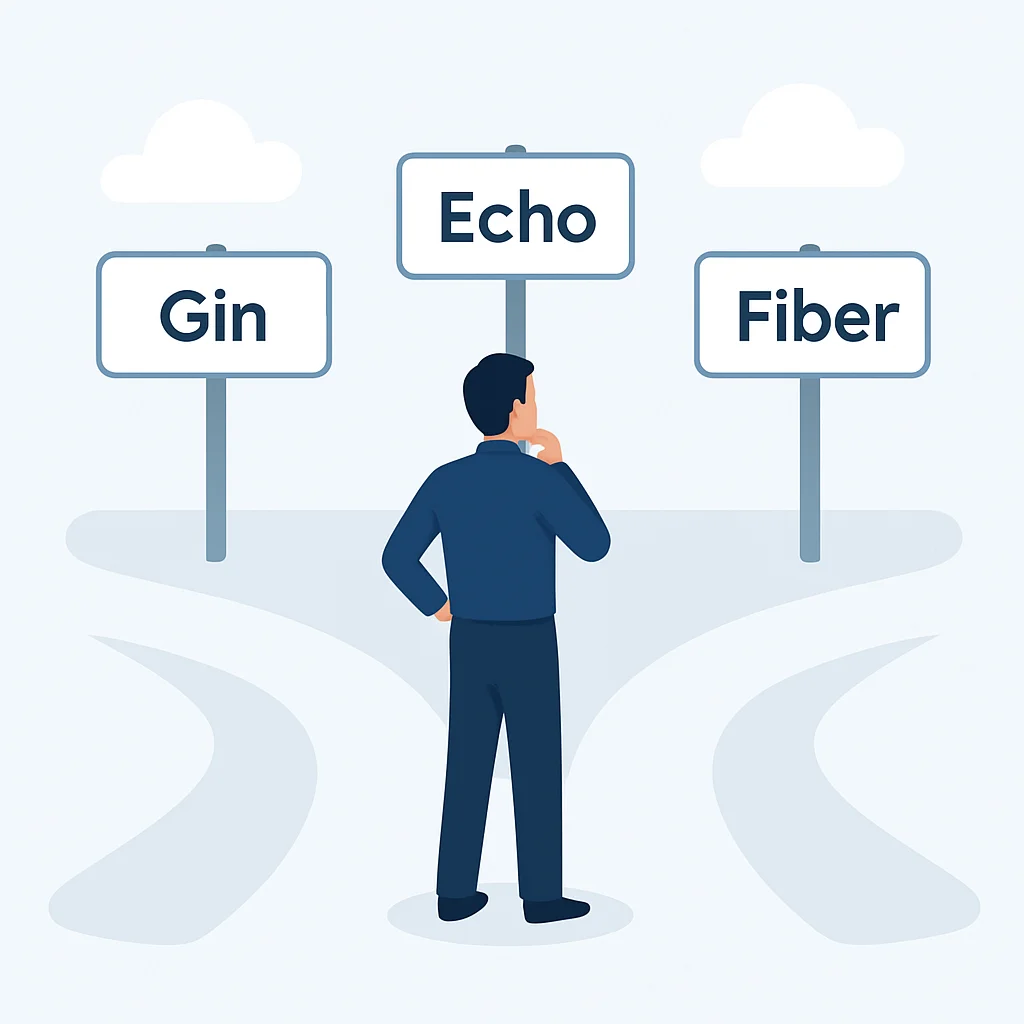 Developer choosing Go backend framework