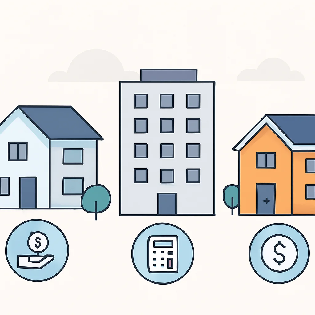 Drei Wohnszenarien: Neubau, Wohnung, Sanierung mit Finanzierungsstrategien