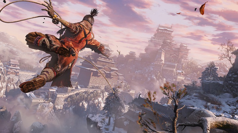 Spieler im Kampf gegen einen Samurai-Boss mit Katana